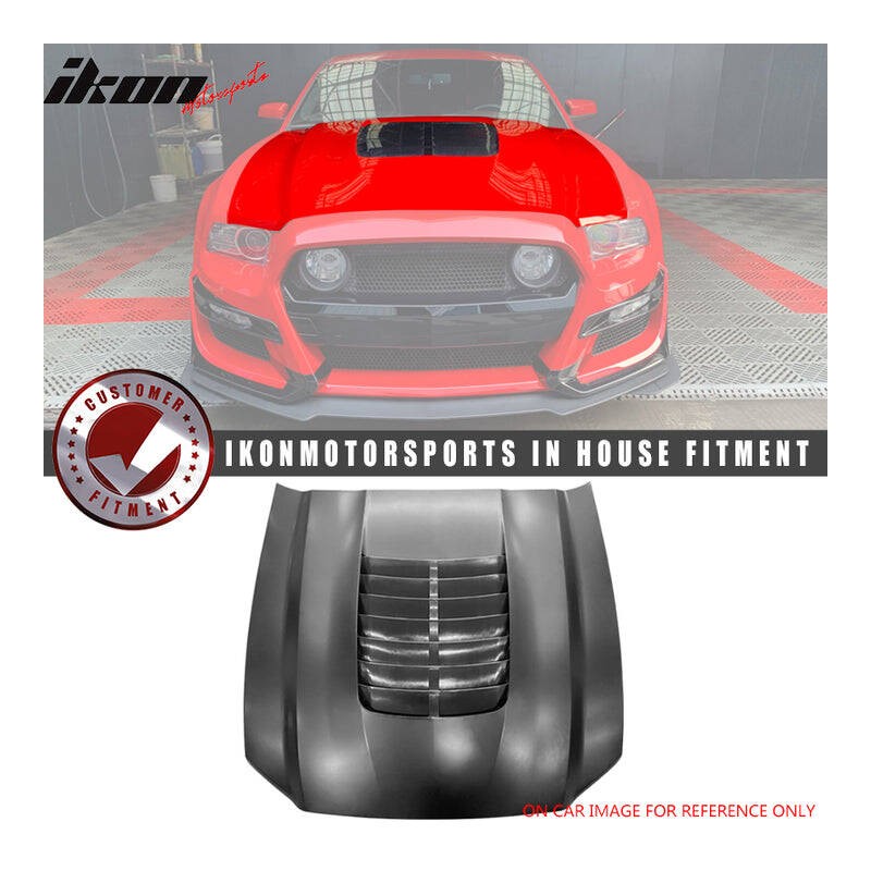 GT500 STYLE ALUMINUM HOOD - UNPAINTED (MUSTANG 2013-2014 V6, GT)
