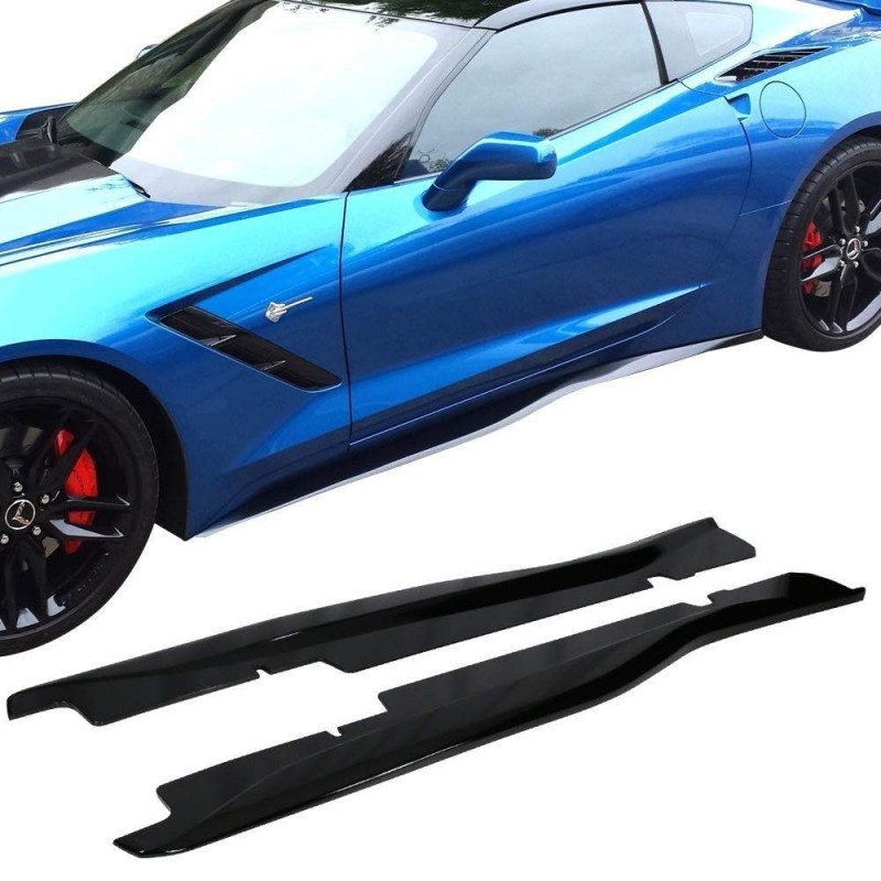 Grand Sport Z06 ZR1 Style Seitenschweller - Schwarz glänzend (CHEVROLET CORVETTE 2014-2019 C7)